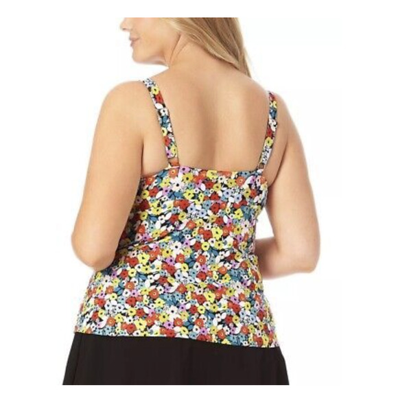 Anne Cole FLOWER Underwire MULTI Floral Underwire Swim Tankini Top NWT $74 - Picture 6 of 7